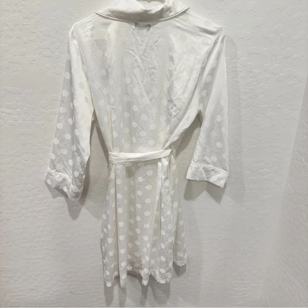 Kate Spade New York Bridal Robe Mrs White Polka Dot XS